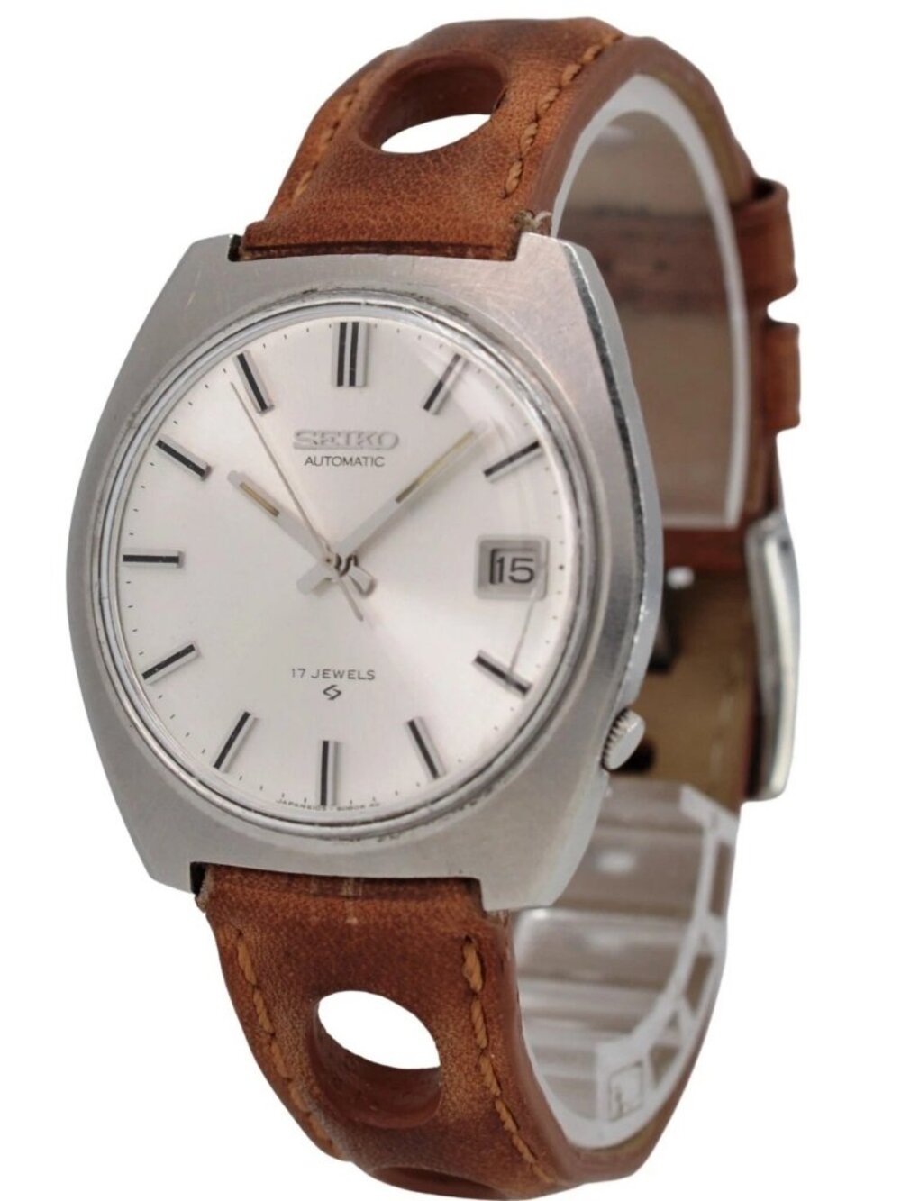 Rare Men's Seiko 36mm Fully Original 1968 Dress Watch Ref: 6105-8089 on Leather!